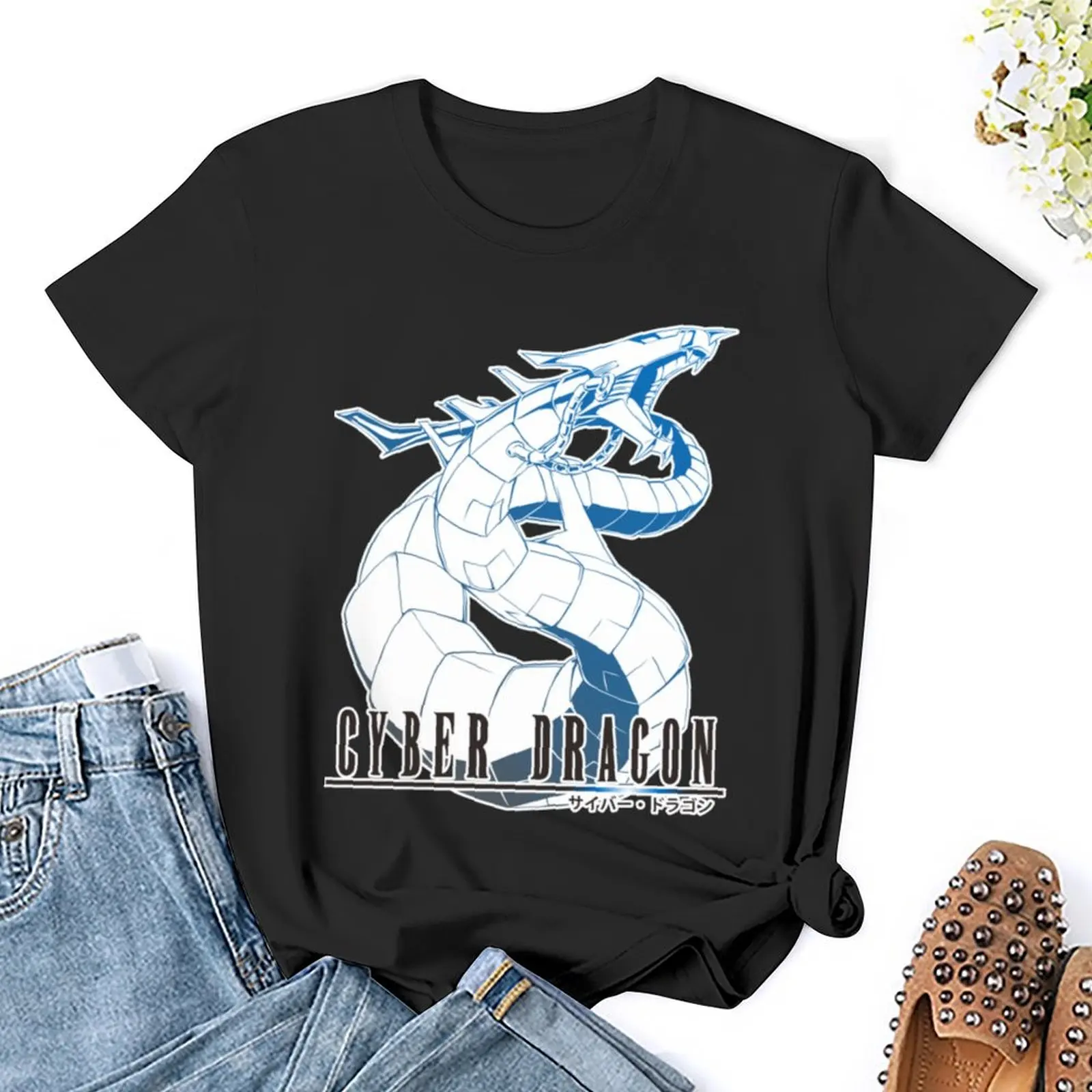 Cyber Dragon T-Shirt funny tops anime clothes Women t-shirts