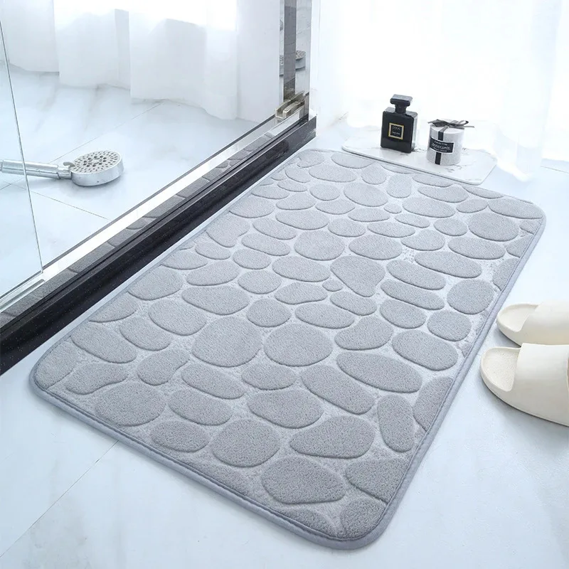 50*80cm Anti-slip carpet, pebble embossed bathroom, bathtub, floor carpet, shower room, doormat, memory foam.