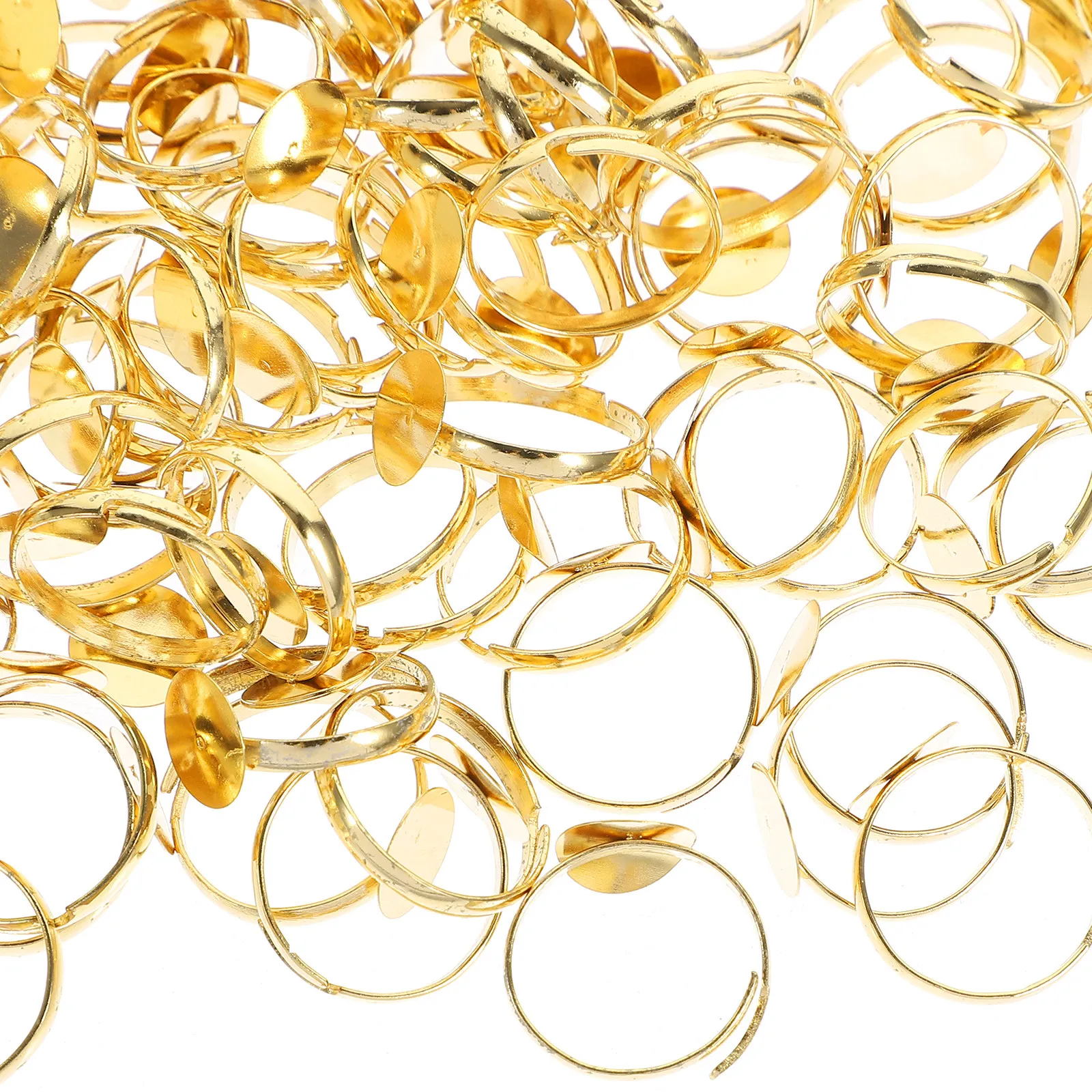 Ring Blank Adjustable - 100Pcs Ring Blank Base Adjustable Alloy