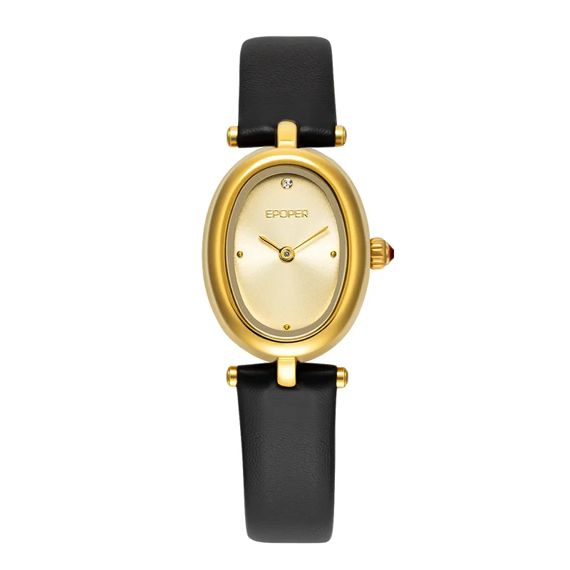 

Маленькие золотые часы в стиле ретро, простые и модные универсальные водонепроницаемые кварцевые часы с ремнем высокого класса