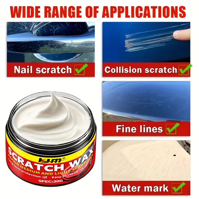 KJM 30G Universal Car Scratch Wax Paint Repair Light Scratches Remover All Color Polish Auto Body Restorer And Protection