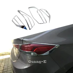 For Hyundai Elantra Avante 2016 2017 2018 2019 2020 Car Rear Back Light Lamp Hood Eyebrow Frame Stick ABS Chrome Cover Trim 4Pcs