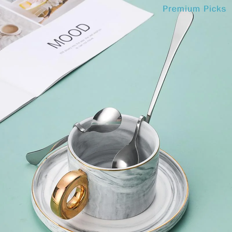 Stainless Steel Twisted S-Shaped Hanging Spoon Ergonomic Non-slip Handle Food Safe for Coffee Tea Home Restaurant Bar Use