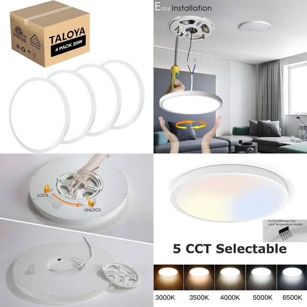 

Ультратонкий светодиодный потолочный светильник, 12 встраиваемых ламп, набор из 4 штук, разнообразные варианты цветовой температуры для различных помещений