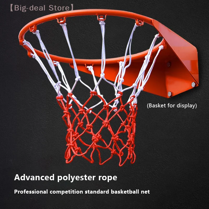 【M】1Pc Outdoor Basketbalnet Zwaar Polyester Draad Basketbalring Mesh Net Vervanging Schieten Training Basketbalnet