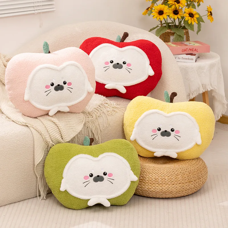 

Creative Seal Apple Hug Pillow Cartoon Apple And Bugs Plush Toys Stuffed Soft Huggable Pillow Kids Christmas Birthday Gift