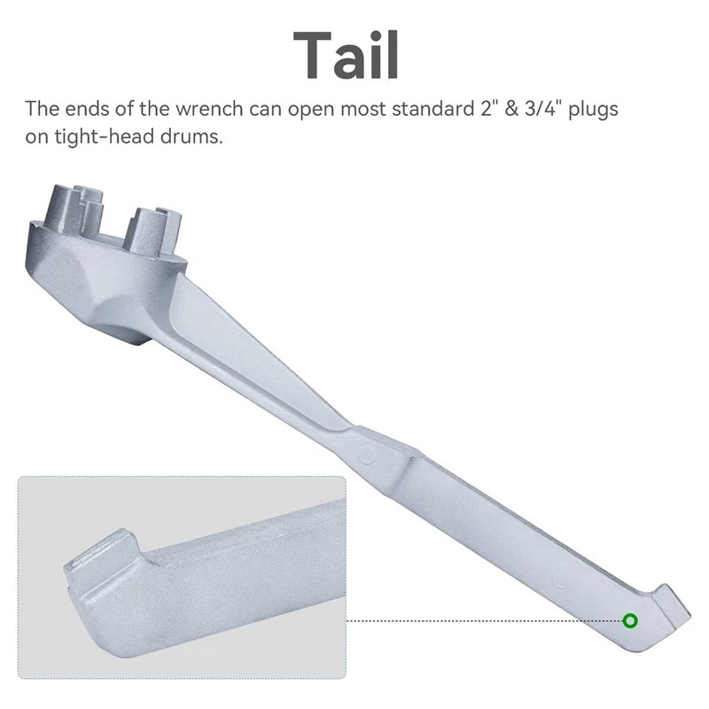 Chiave a brugola, chiave a tamburo strumento apribottiglie in alluminio per 10 15 20 30 50 barili da 55 galloni, adatto a cappucci da 2 e 3/4 pollici