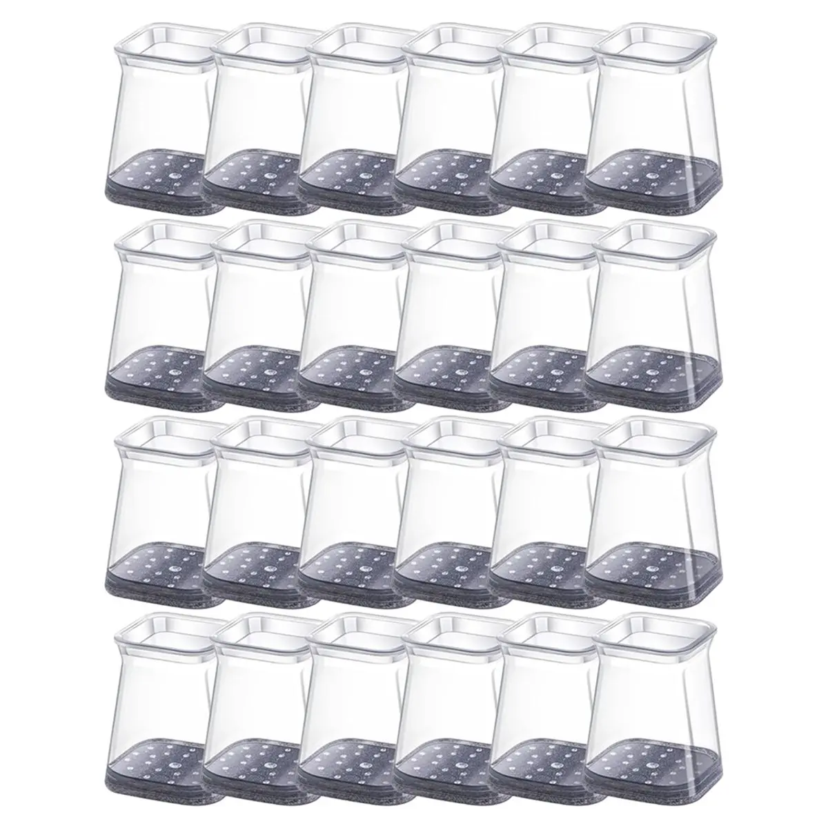 HITL 24 Pcs Square Chair Leg Floor Protectors - Mute Felt Pads for Hardwood/Tile Floors, Anti-Scratch Noise-Reducing Caps
