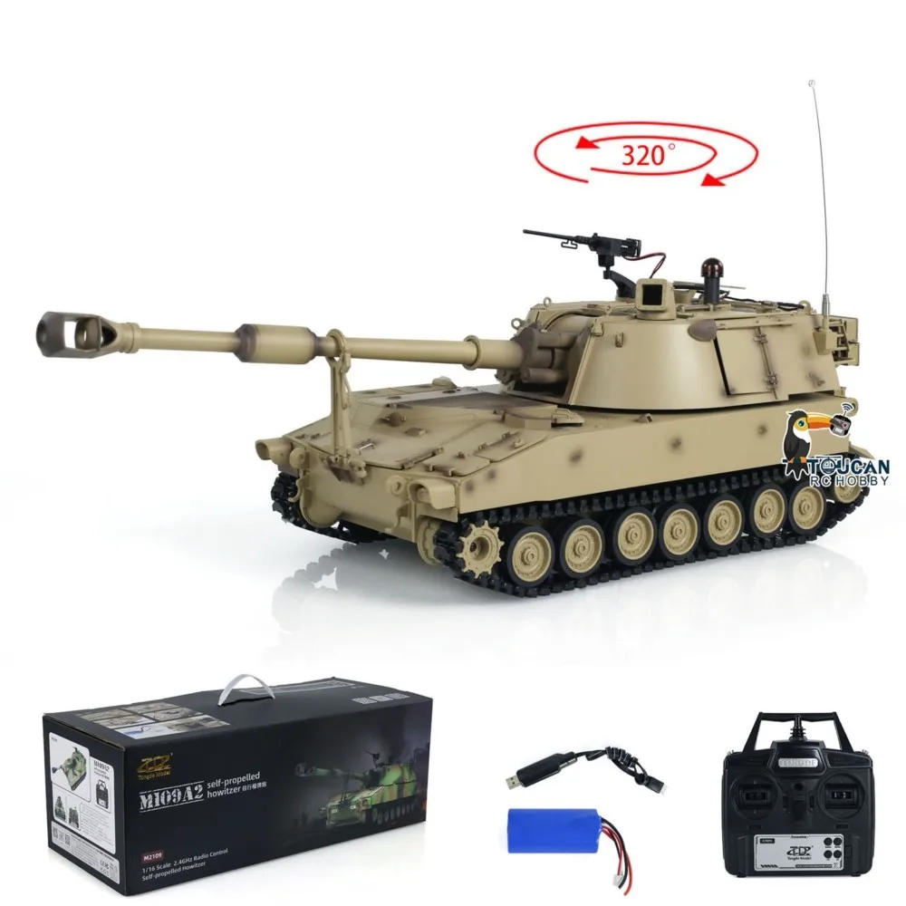 RTR 1/16 Carro Armato Da Battaglia Militare M109A2 RTR Tongde Modello Autopropulsado BB Veicolo Da Combattimento Di Infanzia Suono Leggero Fumatori Giocattolo Panzer