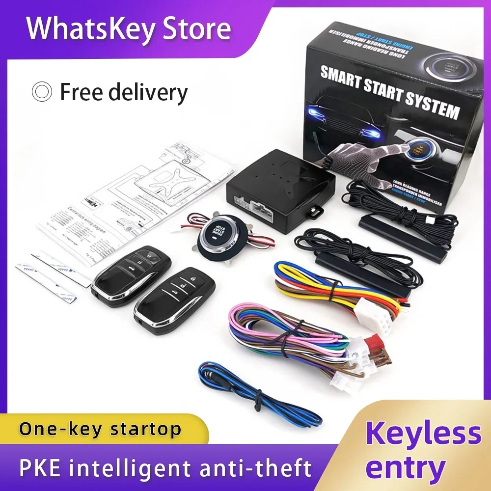 Universal Auto Start Stop Keyless Entry System Alarm One-button   Modified Smart Key For Bmw/Ford/Kia Car Accessories