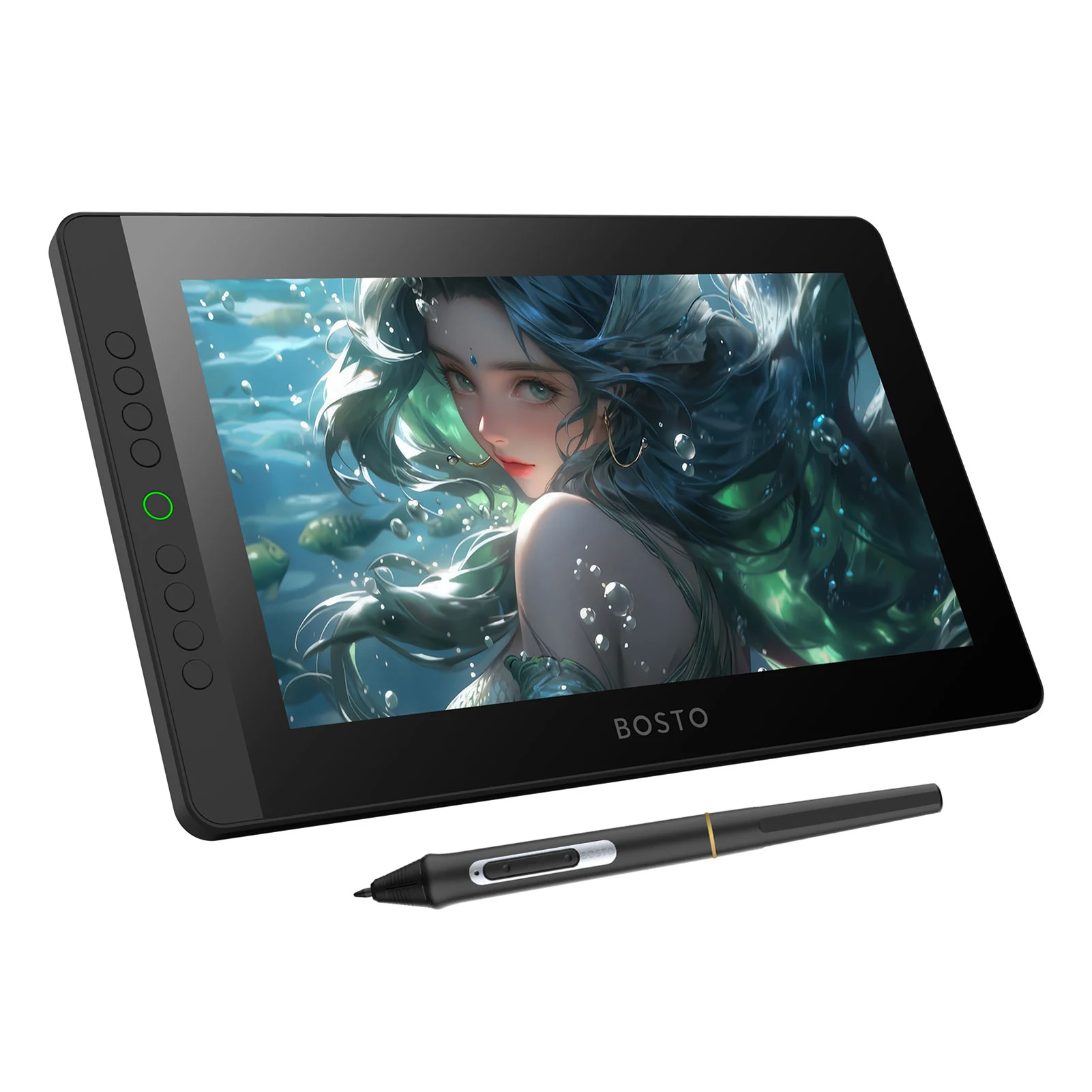 BOSTO BT-13HDK Portable Graphics Drawing Tablet 13.3 Inch H-IPS LED Screen Display Anti-glare Digital Art Drawing Pad 16K