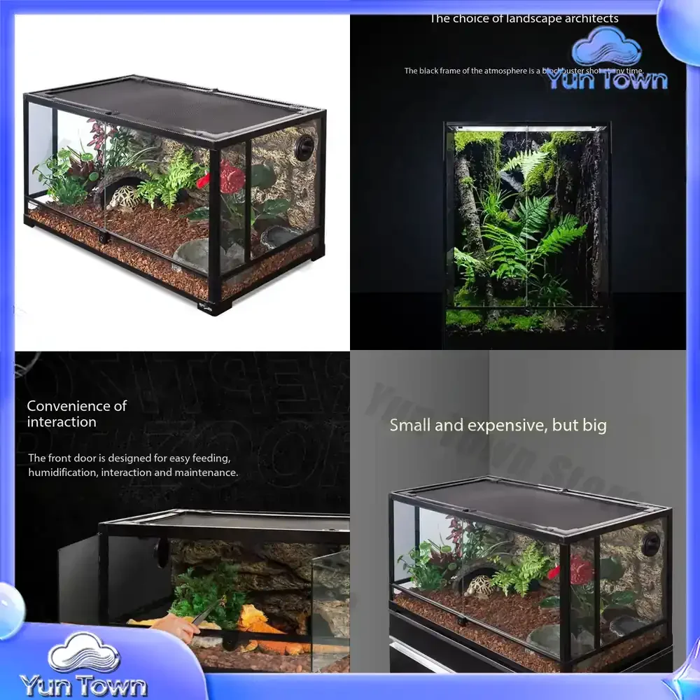 DAWU Reptile tank with Super Large Design Villa Fully Transparent Ecological tank Breeding Box DWR010014