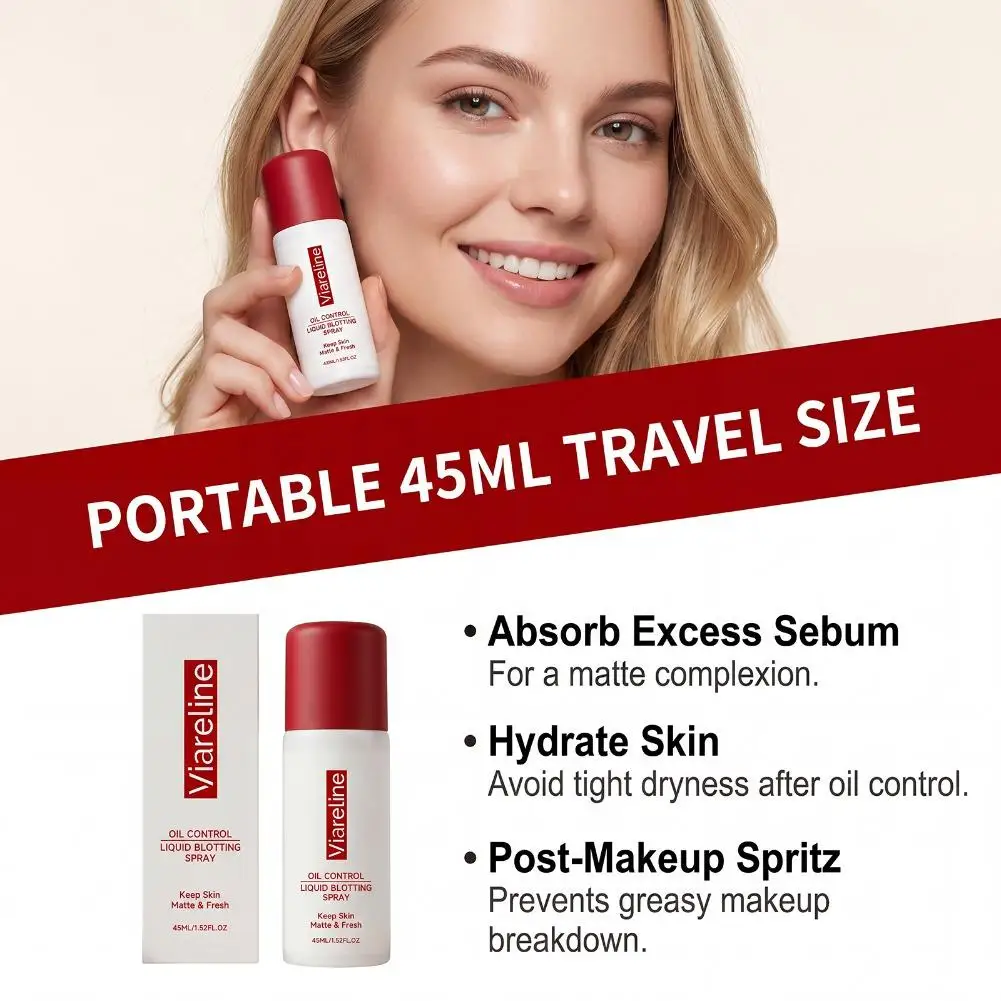 45ml Hydrating Oil Control Setting Spray Natural Matte Finish Non-sticky Fine Mist Prevent Melting Makeup Cosmetic Spray