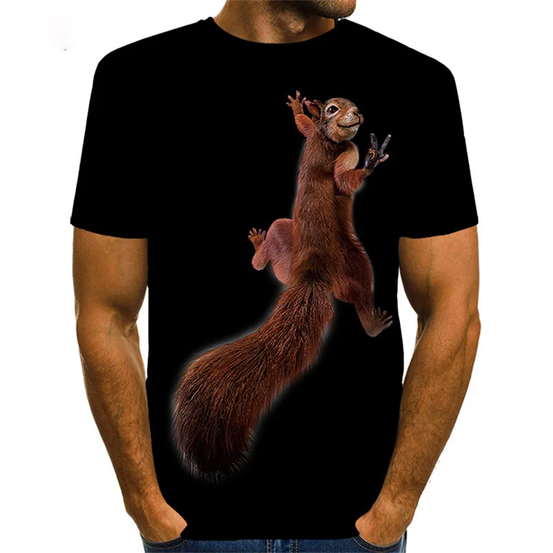Squirrel T Shirt 3D Printed Shirt Animal Graphic Tees Lovely Pattern Tops Men_Women Cute Puppy Face Tee Funny Pet T-shirt