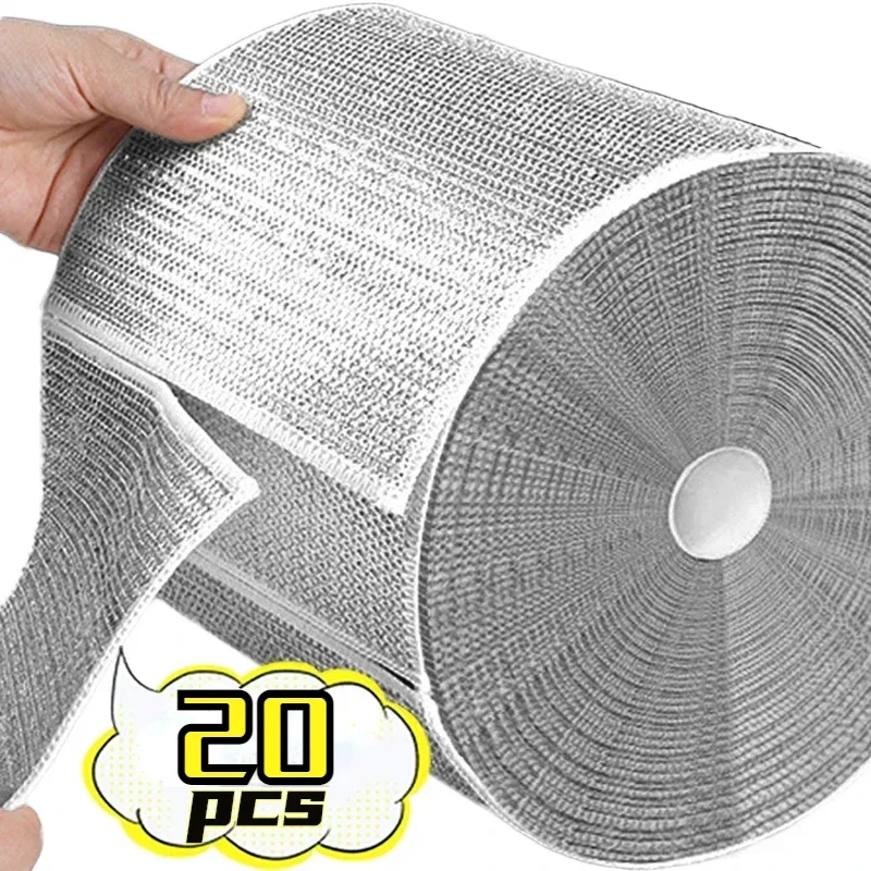 Wholesale Metal Steel Wire Rags Cloth Home Kitchen Pot Pan Dishwashing Single-sided Dishcloth Cleaning Cloths Towel Scrubber Rag