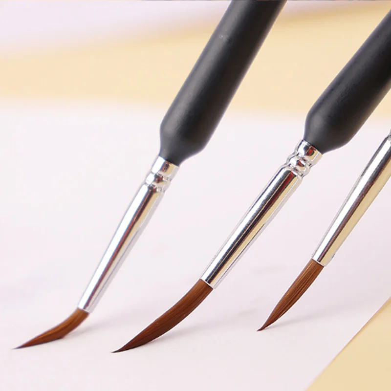 11 قطعة فرش الطلاء هوك خط القلم للرسم الزيتي بالألوان المائية اضافية غرامة لينة شعر الذئب فرشاة اليد أظافر تركيب من الأكريليك أداة الرسم الفني