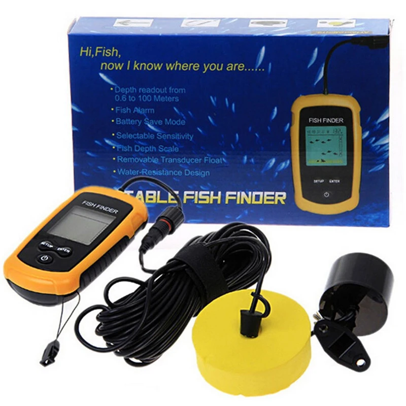 Imagem -06 - Portable Sonar Fish Finders com Alarme Cobertura Echo Sounder Transdutor de Alarme Lago e Pesca Marítima 100m