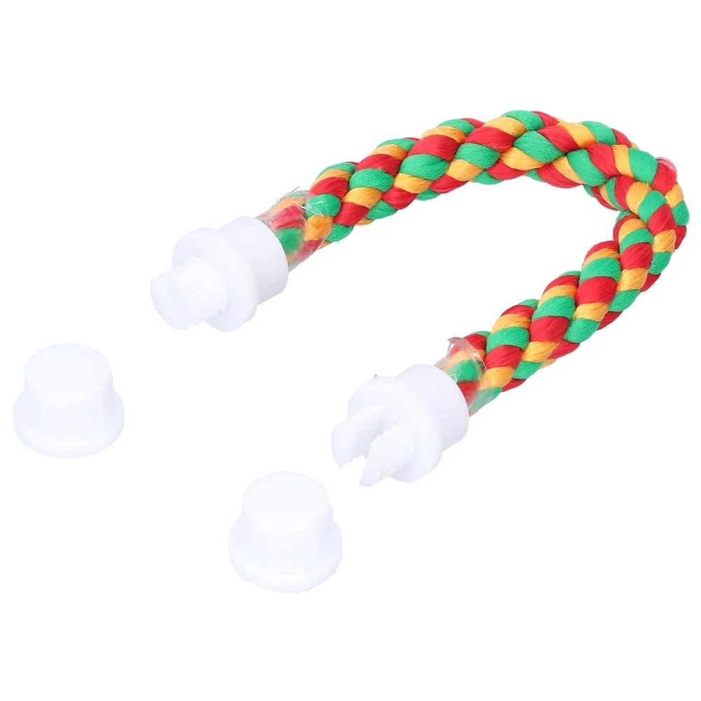 Colorful Design Bird Climbing Adjustable Length Bite Resistant Cotton Rope Perch U Shape Structure High Quality Cotton Rope
