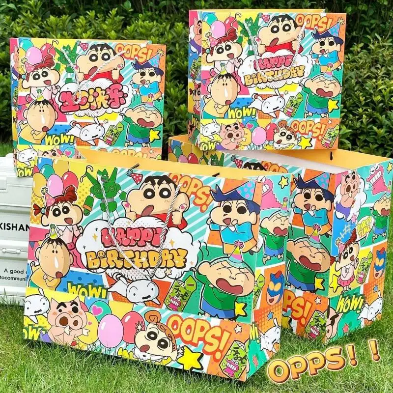 Anime Kawaii Cute Crayon Shin-Chans Handbag Gift Bag Paper Jam High Color Value Large Capacity Birthday Gifts Girlfriend Gifts