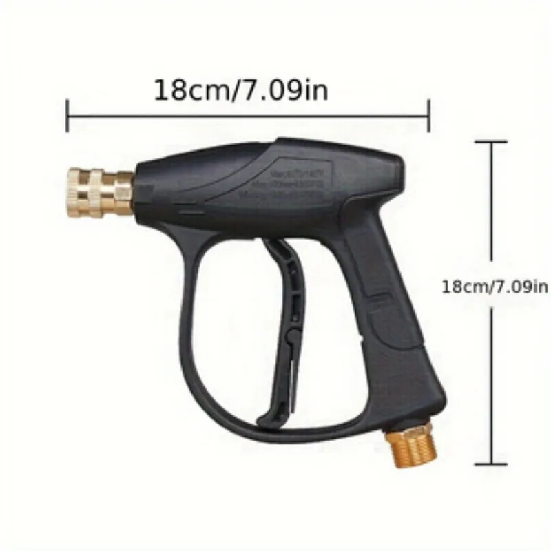 High Pressure Washer Gun, 3000 PSI Max With 5 Color Quick Connect Nozzles M22 Hose Connector 3.0 TIP