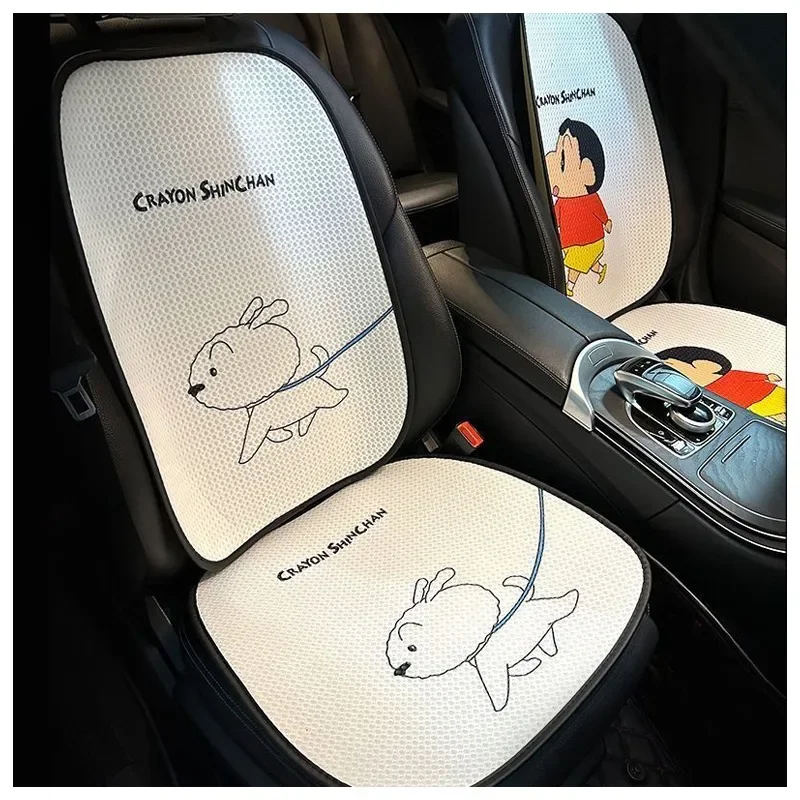 Crayon Shin-Chan Cartoon Car Seat Cushion Backrest Kawaii Auto Interior Accessories Breathable Non Slip Seat Cushion Girl Gift