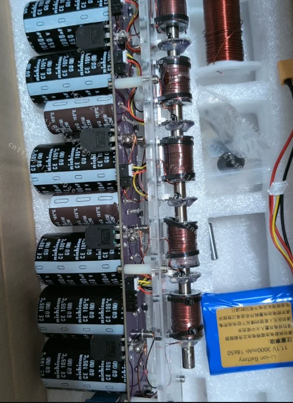 DIY or Finished, 5-7 Level Coil Gun Dual Indicator Meter, Teaching Model，New Generation, Multi-level Electromagnetic Gun