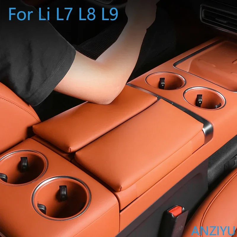 

For Li L7 L8 L9 2022 2023 2024 Car Armrest Box Raised Mats Protective Cover Relieves Fatigue Leather Pad for Li Auto LiXiang