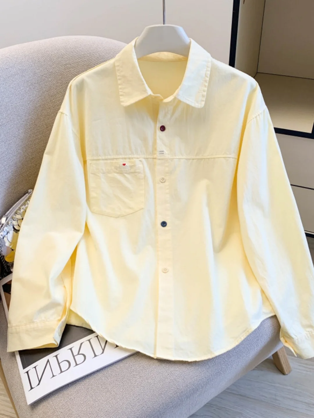 

Elegant Embroidered Long Sleeve Pure Cotton Loose Women's Shirt Spring New Style College Style Fashion Versatile Outerwear