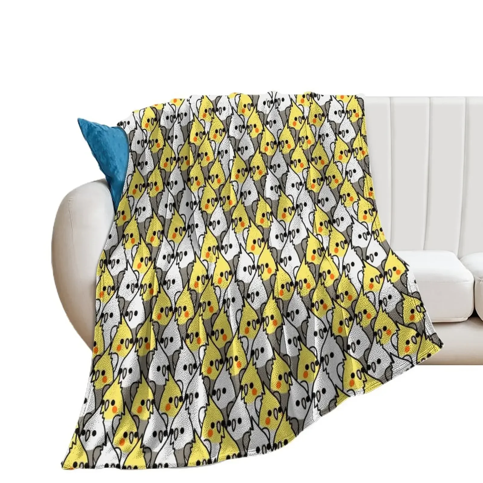 

Too Many Birds! - Cockatiel Squad Throw Blanket Fashion Sofas Sofa Quilt Personalized Gift Plaid on the sofa Blankets