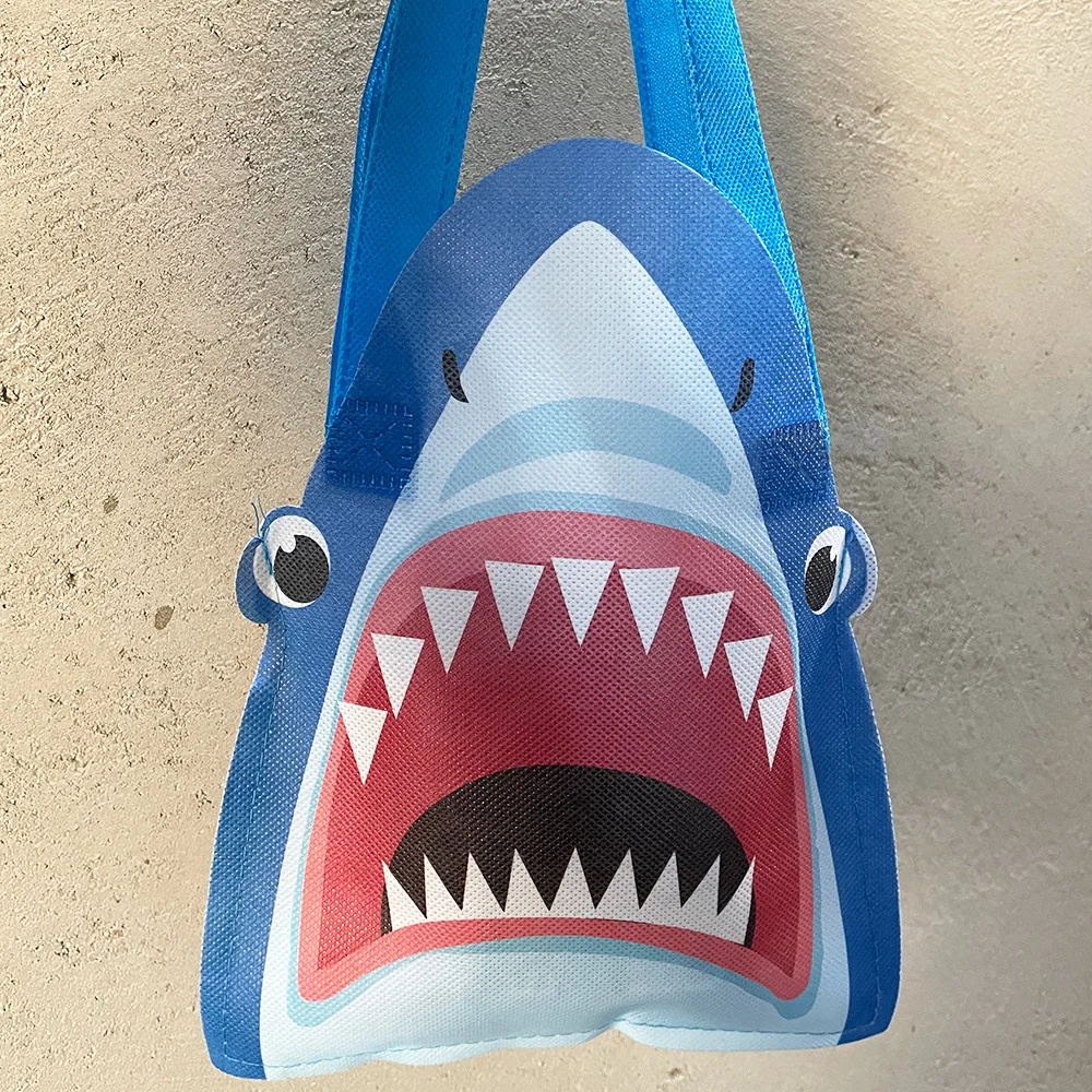 

Shark Party Non Woven Tote Bags for Boy Girls Shark Birthday Party Supplies Sea Animal Ocean Themed Party Decoration Baby Shower