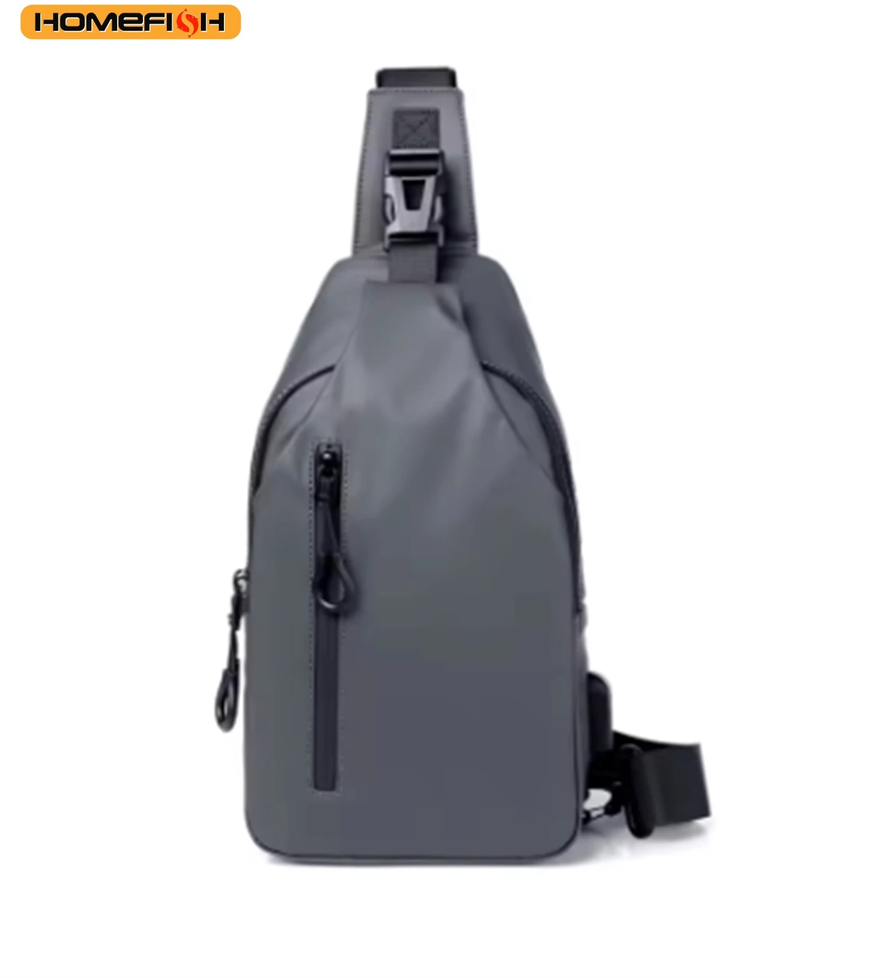 HOMEFISH Lightweight Multifunctional Shoulder Crossbody Bag, USB Charging Large Capacity Chest Bag, Simple Casual Commuter Bag