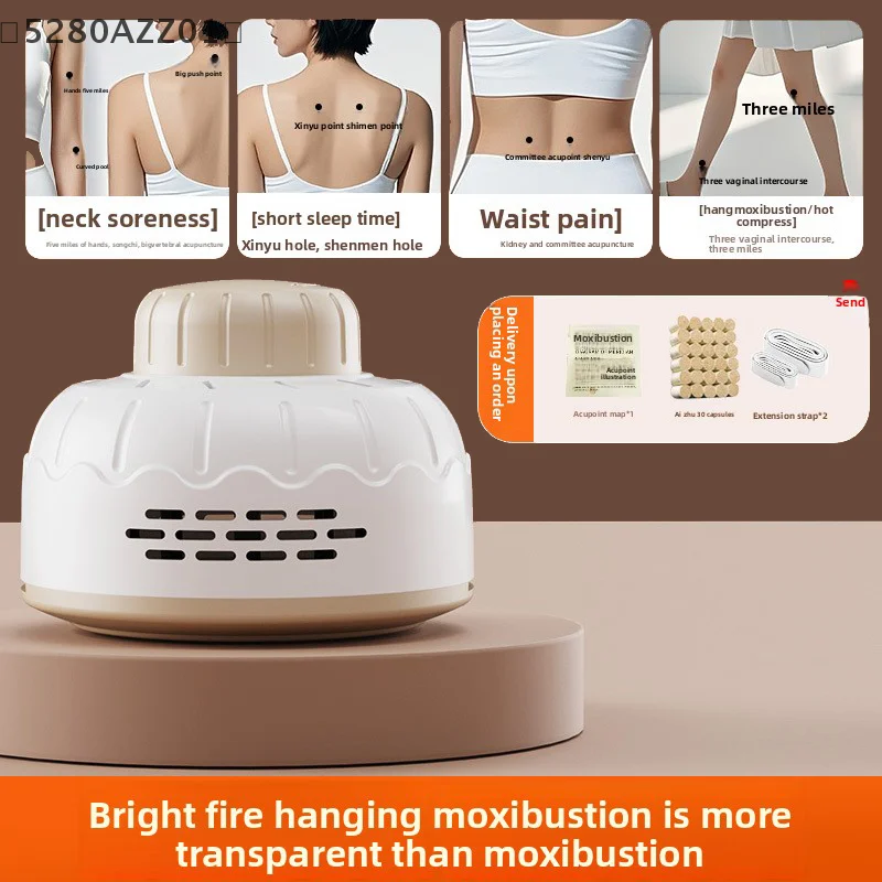 maveraHMA58 Potere per moxibustione senza fumo Scatola per moxa portatile Terapia per ombelico addominale, Sollievo dall'utero freddo, Supporto Yang, Corpo intero