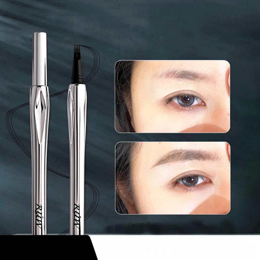 Four Tip Eyebrow Pencil Waterproof Sweatproof Natural Tint Marker For RUW Precise Hair Like Brow Shaping