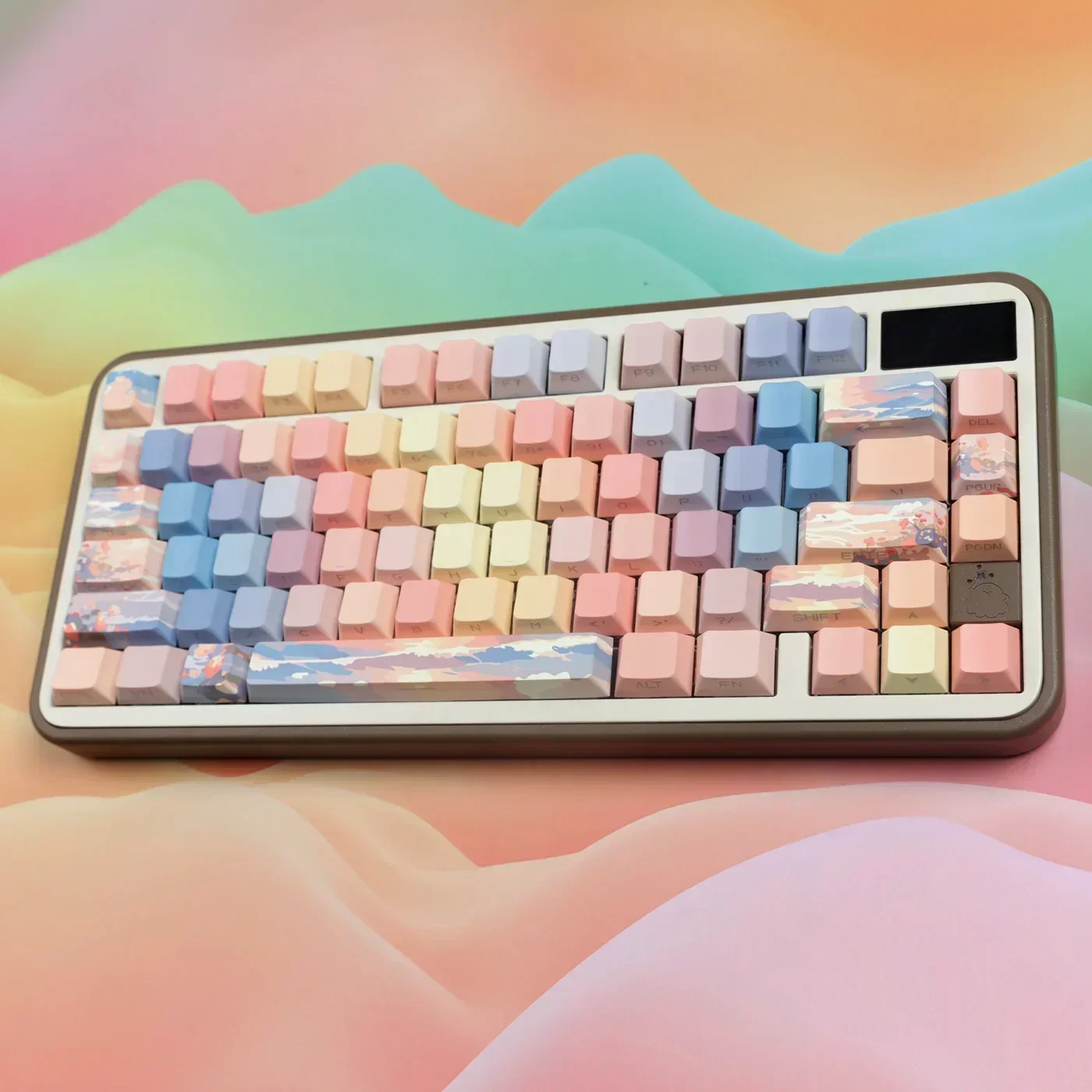 Sunset afterglow side engraved transparent keycap camouflage original factory height gradual change HI8 F99 F87 G75 image 5