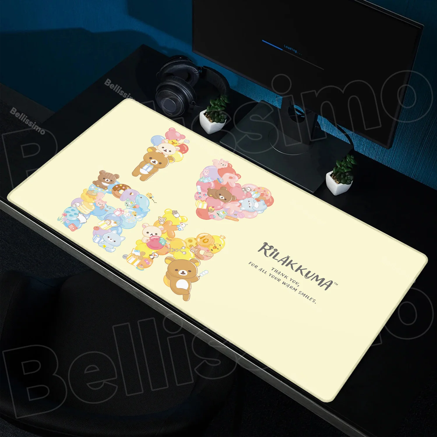 

Kawaii Game Rubber Mat Cute Mousepad Non-slip Table Mat Anime Pink Rilakkuma Office Computer Accessories Speed Desktop Mouse Pad