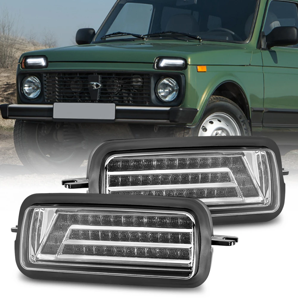 For LADA NIVA 4X4 2121 URBAN Headlight Daytime DRL RUNNING LIGHT AND TAIL LED LIGHT KIT