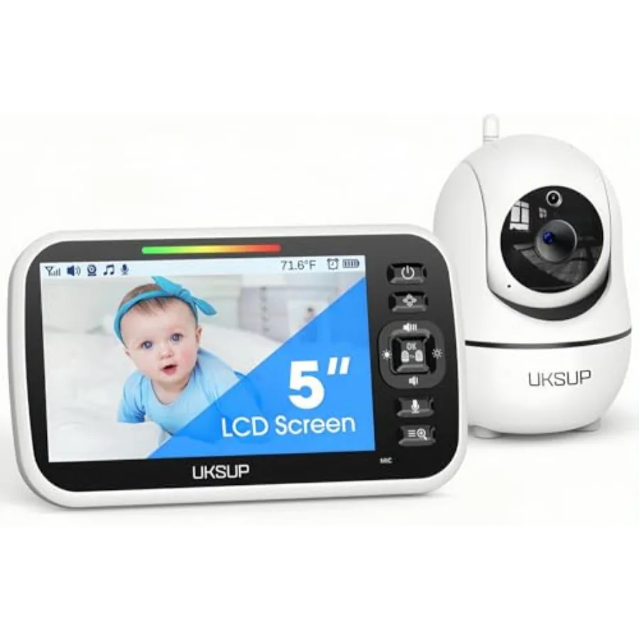 

Baby Monitor with Camera and Audio - 960ft Long Range Remote Pan-Tilt-Zoom Night Vision Temperature Sensor 2-Way Talk 8 Lullabi