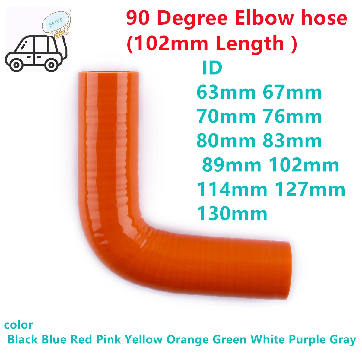 

90 Degree Elbow General Silicone Coolant Intercooler Pipe Tube Hose 3-ply ID 63mm 67mm 70mm 76mm 80mm 83mm 89mm 102 114 127 130