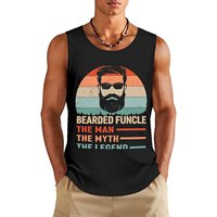 Men's Bearded Funcle The Man The Myth The Legend Funny Father's Day Uncle Tank Top summer Men's tops