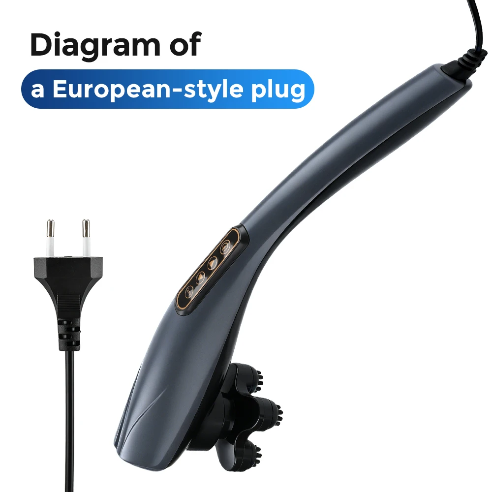 Electric Massage Stick Handheld Percussion Massager For Full-Body Deep Tissue Relax Shoulder Neck Back Leg Massage Tool 6 Heads