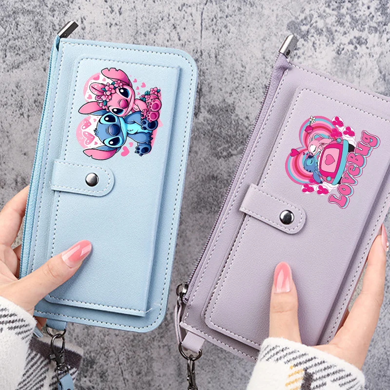 Stitch Disney Women Wallets PU Leather Female Purse Multi-Cards Holder Coin Foldable Wallet Zipper Billfold Hipster Credit Gift