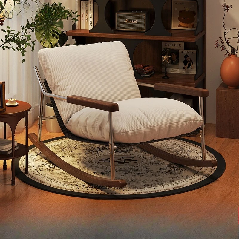 

Одиночное кресло-качалка, кресло для отдыха в гостиной на балконе, уличный ленивый диван, кресло для сна, кресло для отдыха, приятная для кожи ткань