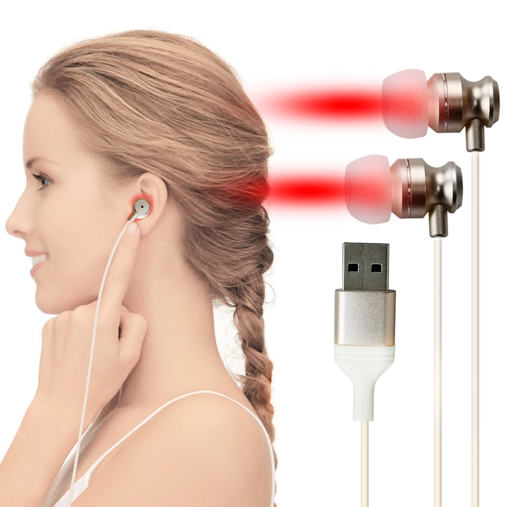 Ear Laser Therapy 650nm Portable Type-C Red Light Ear Therapy Device Ear Physiotherapy Relaxation Promoting Circulation