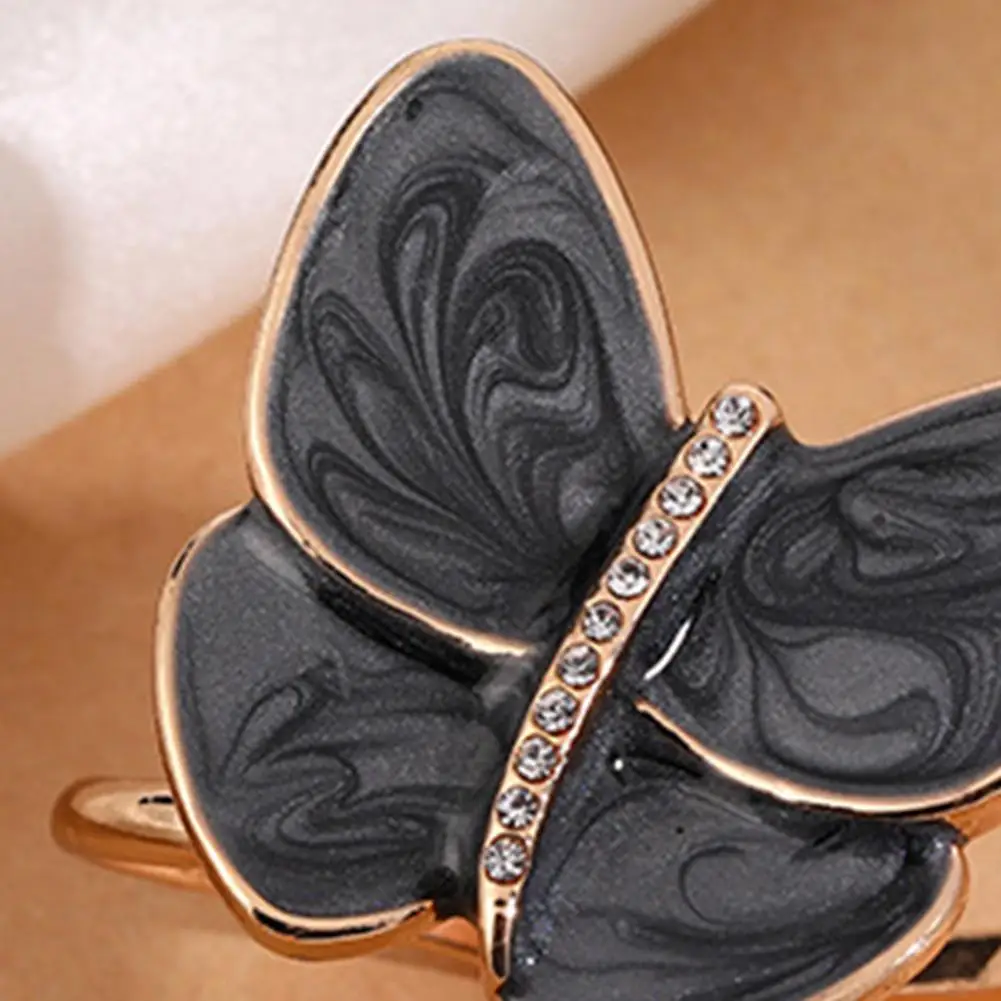 Scarf Fastener Butterfly Scarf Ring Buckle with Rhinestones Shawl Brooch Clips Elegant Scarf Slide Buckle for Women’s Clothing