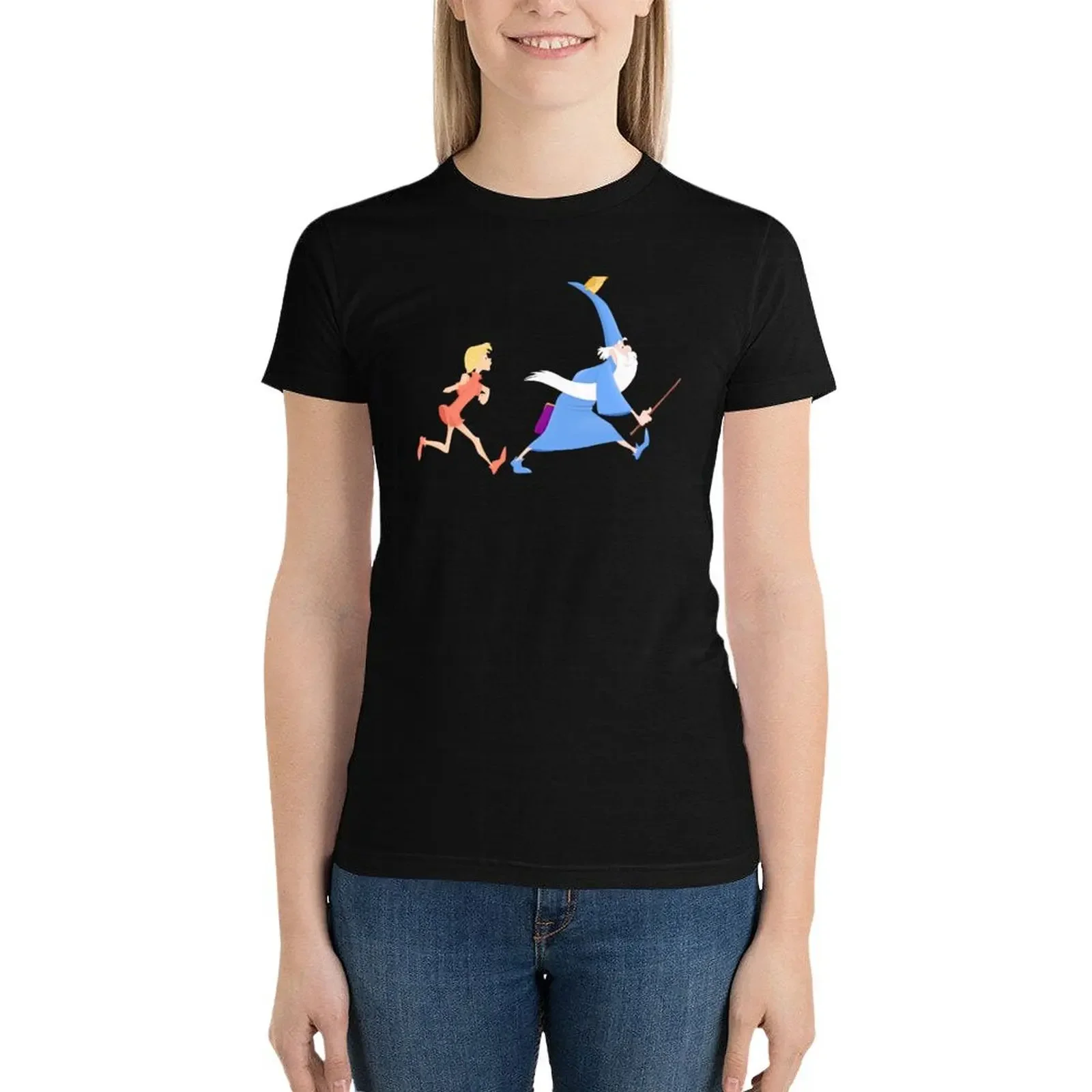 Sword in the Stone Walk T-Shirt funny cute tops anime clothes Woman clothing