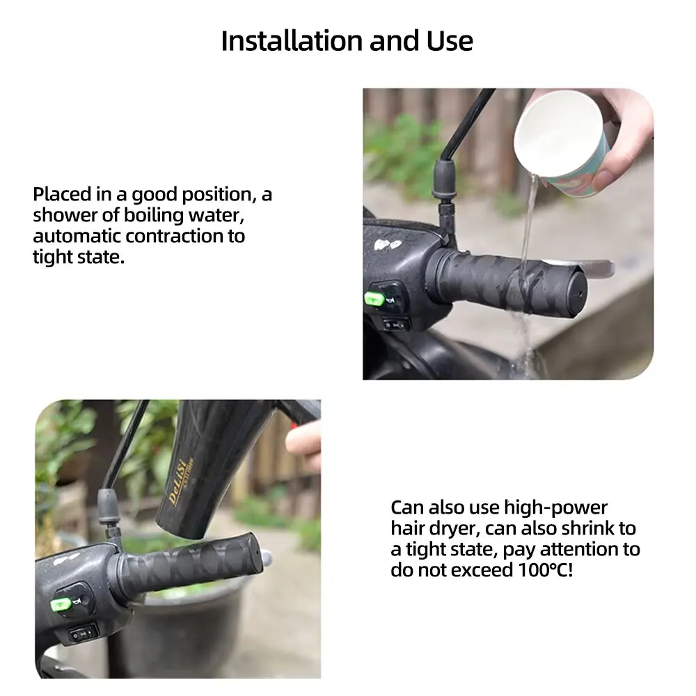 SEAMETAL Motorcycle Handlebar Covers Motorbike Heat Shrinkable Grip Cover Anti Slip Safety Brake Grip Sleeve Protector Covers