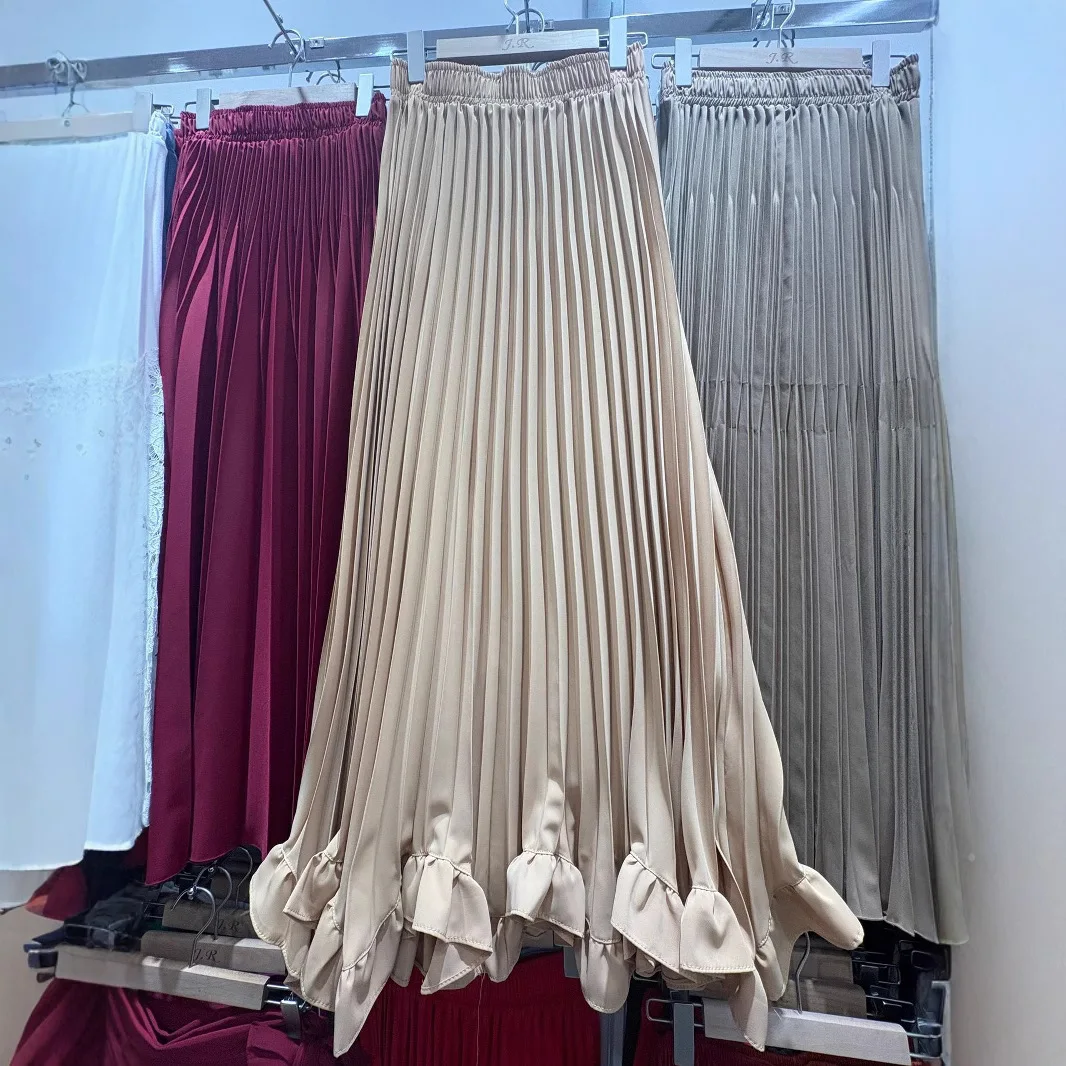 Elegant Heavy Embellished Petal Lace Half-length Skirt for Women Stage Performance Long Skirt Polyester Fabric Spring 2026