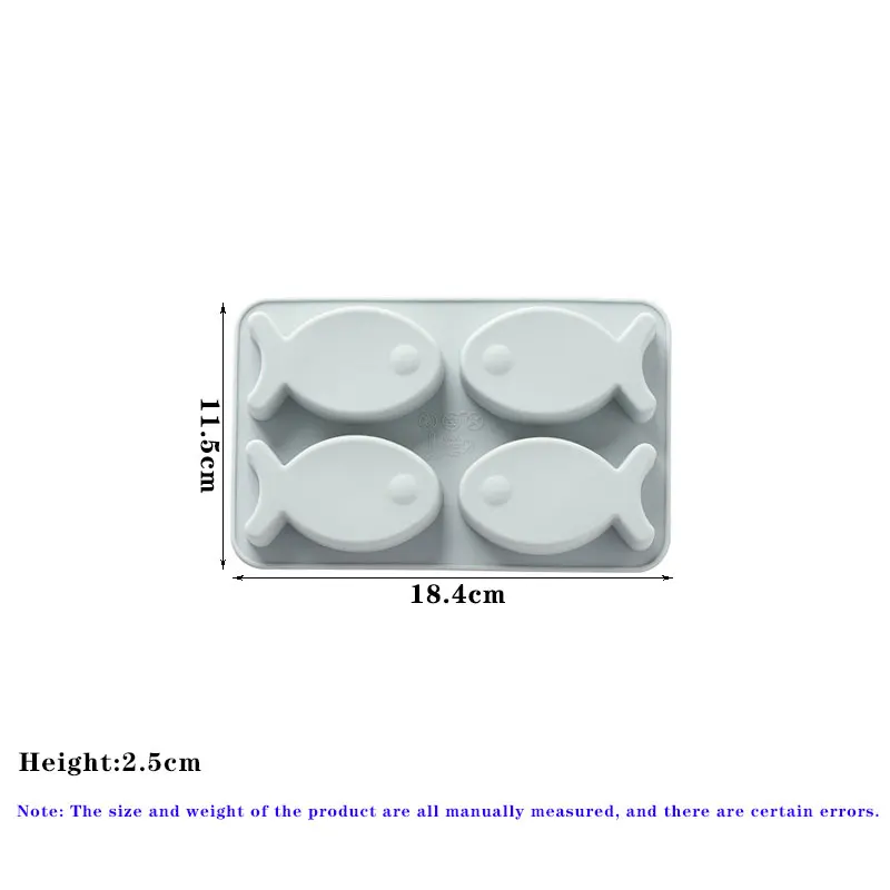 4 Hole Cute Fish Shape Chocolate Mold for DIY Making Pastry Candy Cake Baking Silicone Mold DIY Cake Decoration Tool