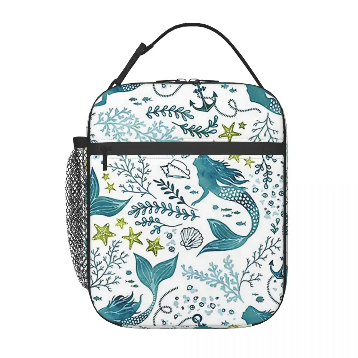 Mermaid Ocean Light Insulated Lunch Bag for Women Kids Leakproof Food Boxes Thermal Lunch Box Tote