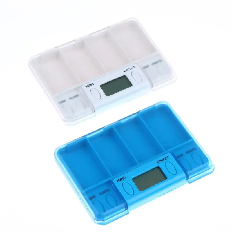 1Pc Smart Timer Alarm Medicine Container Electronic Pill Box Portable Pill Reminder For Daily Medication Management